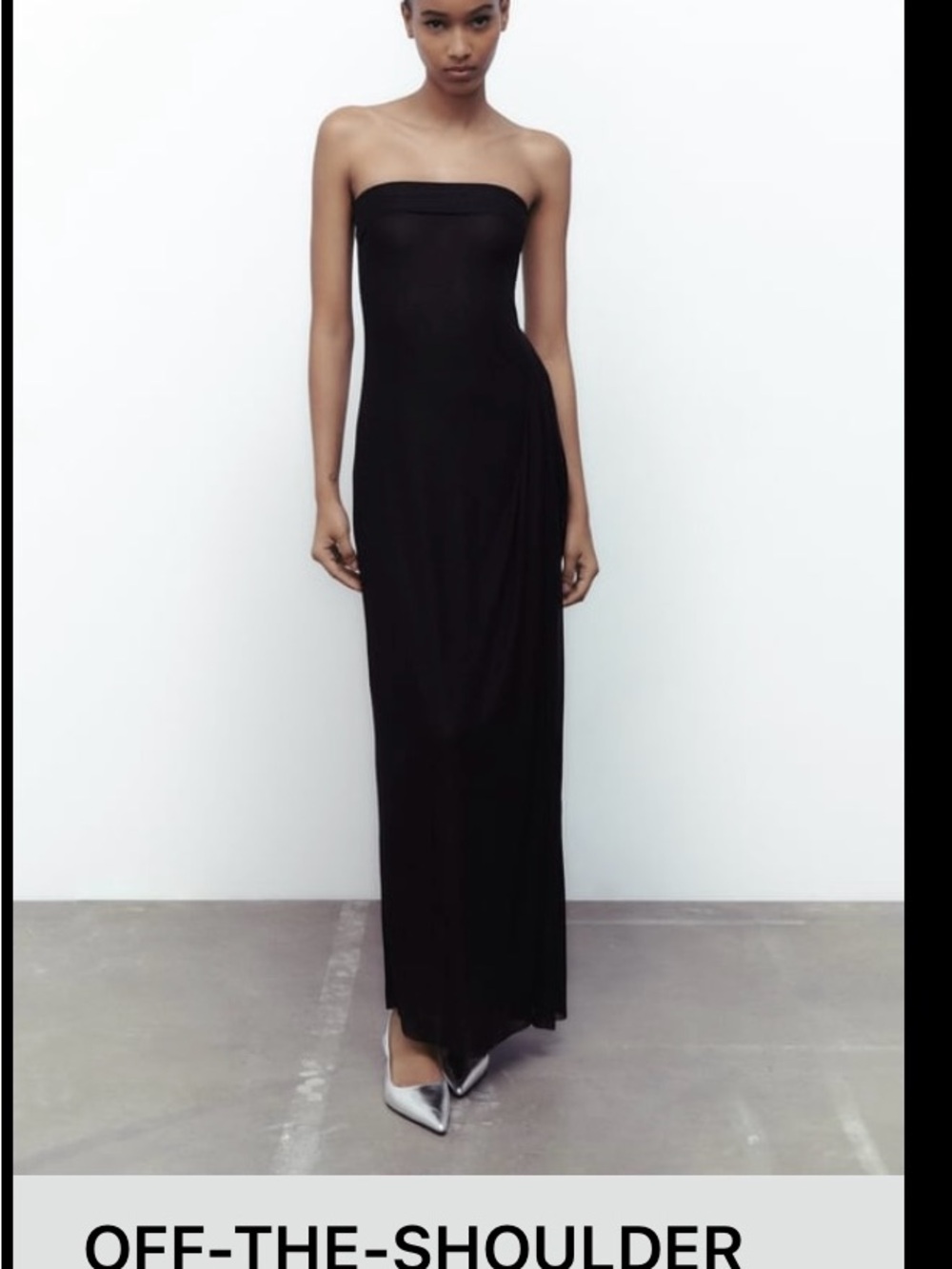 Zara Black Strapless Maxi Dress